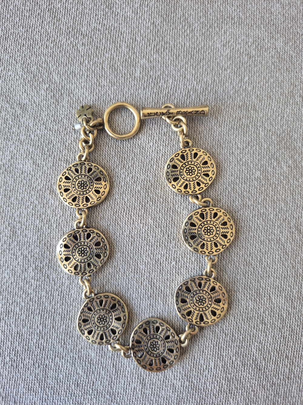 Lucky Brand Gold-Tone Filigree Disc Bracelet